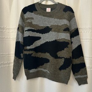 Cotton camo crew sweater